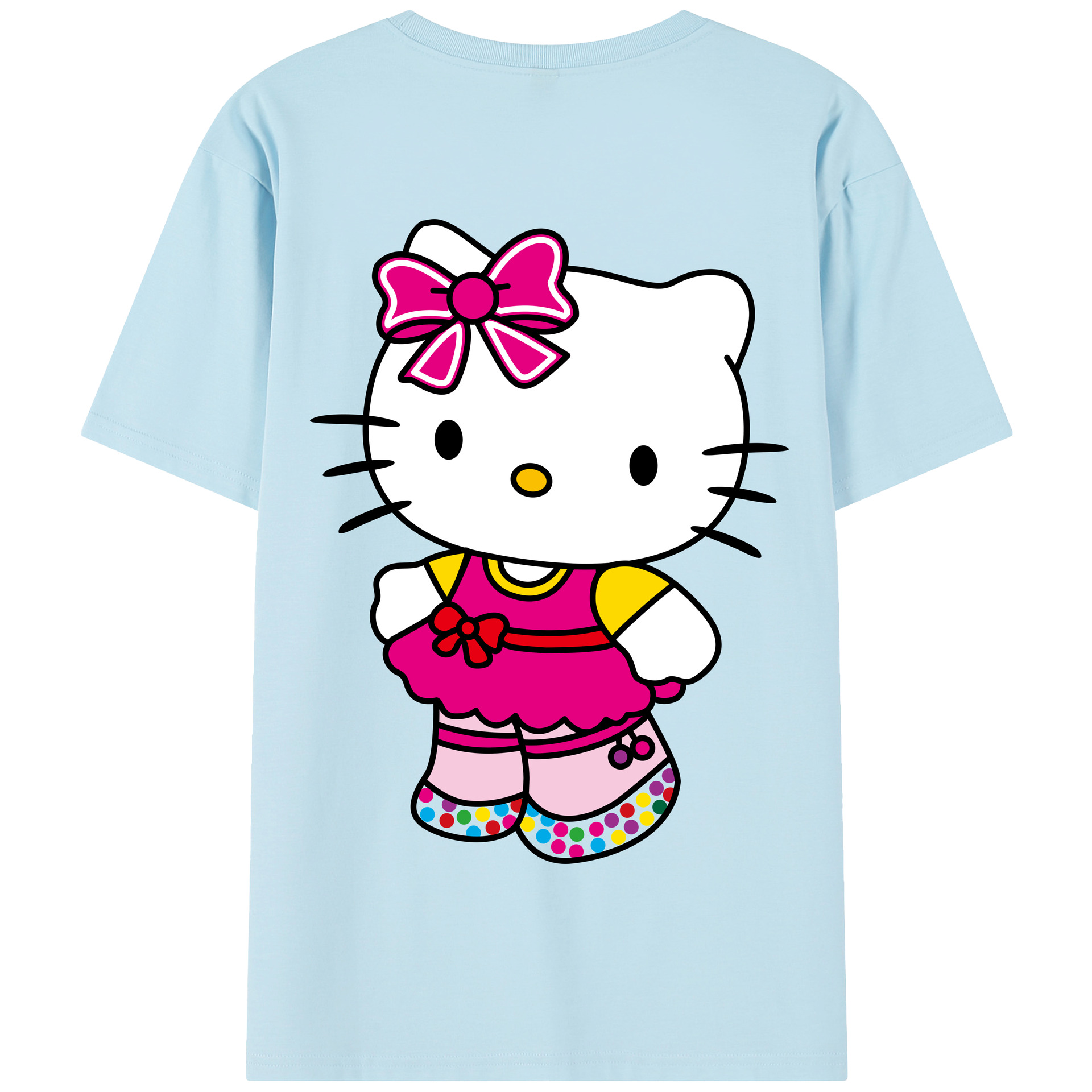 （画像用） Hello Kitty ハローキティ 綿100％半袖Tシャツ（背面プリント）